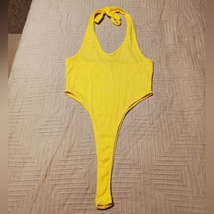 High-cut Halter Bodysuit